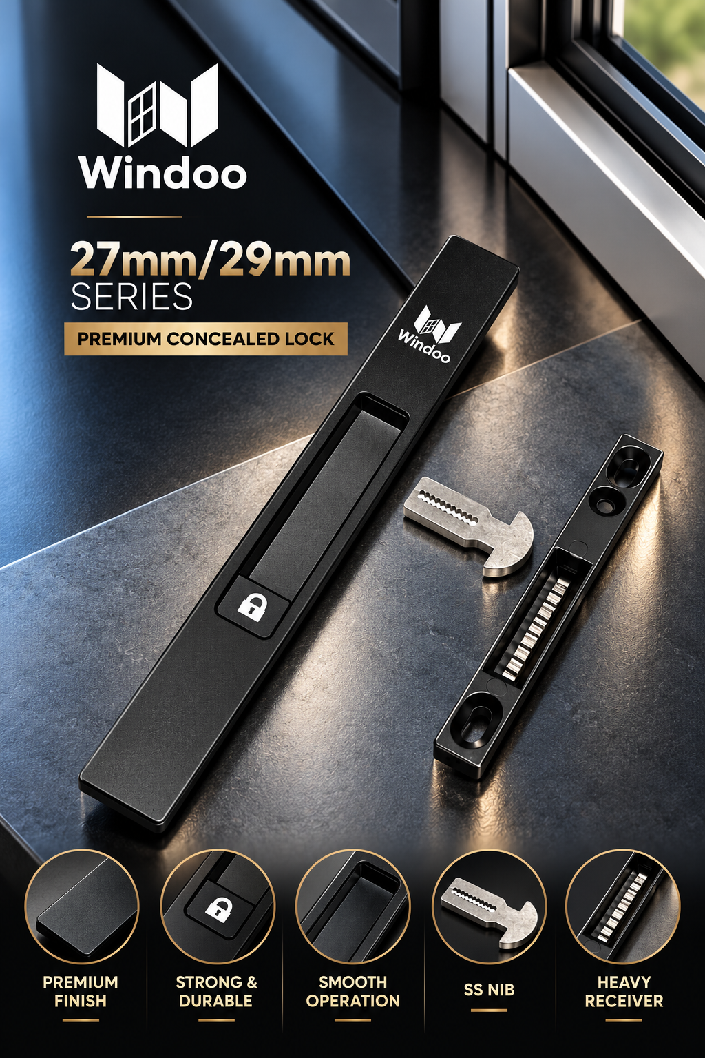 Concealed lock slim imported